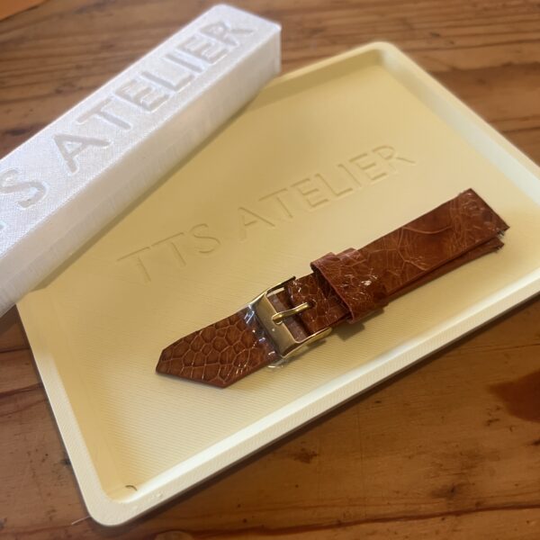 TTS Atelier Ostrich Leg Series Watch Strap In Honey Brown — handmade ostrich leg leather watch strap