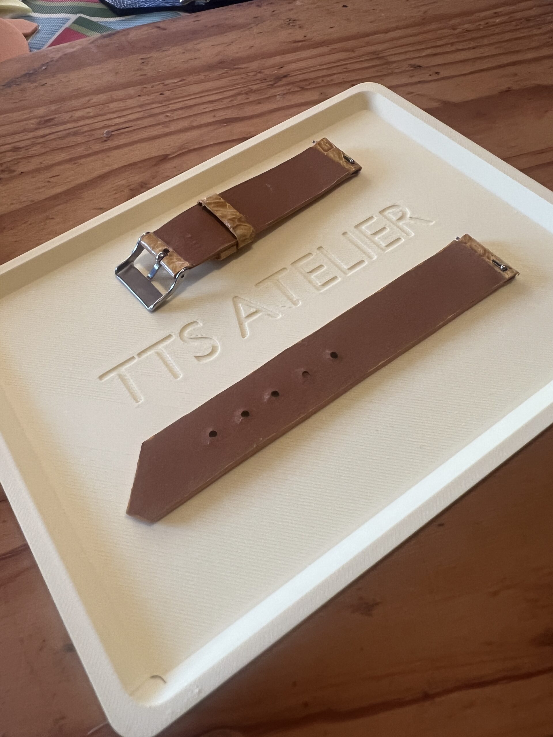 TTS Atelier Ostrich Leg Series Watch Strap In Yellow — handmade ostrich leg leather watch strap