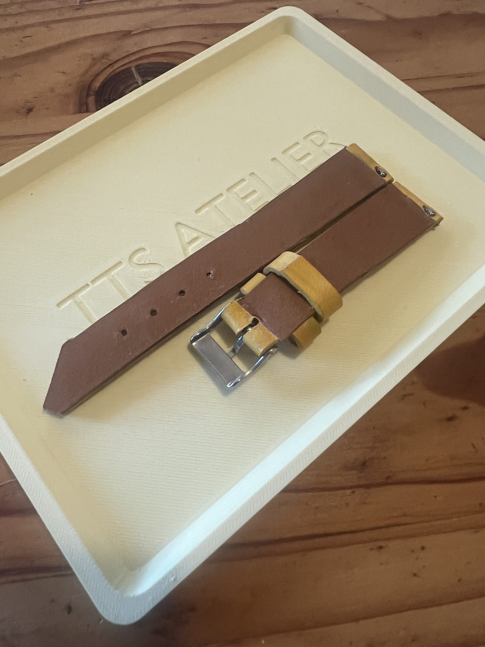 TTS Atelier GTS RALLY Series Watch Strap, Giallo Yellow — handmade perforated rally leather watch strap
