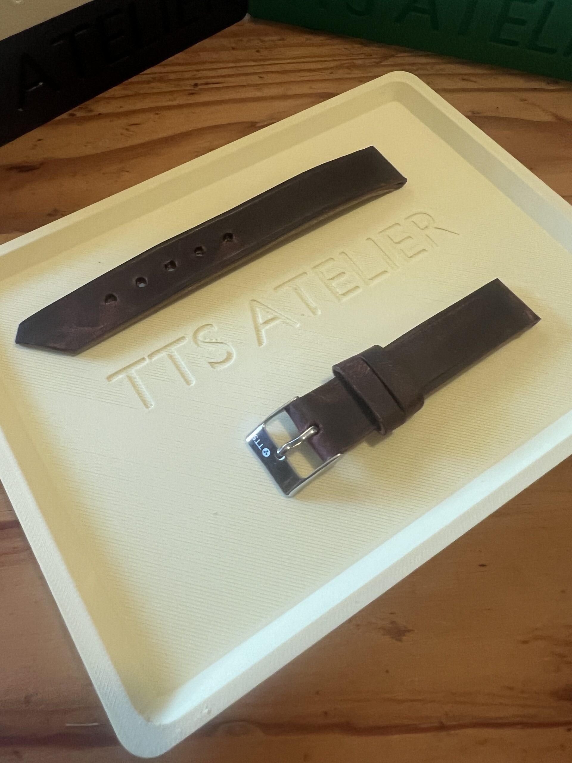 TTS Atelier Pullup Goatskin LE Series Watch Strap in Cherry — handmade pull-up goatskin leather watch strap