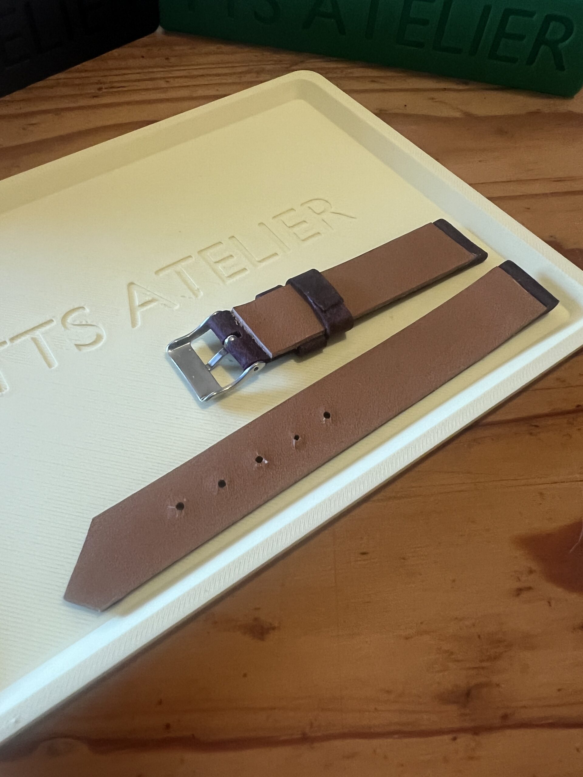 TTS Atelier Pullup Goatskin LE Series Watch Strap in Brown — handmade pull-up goatskin leather watch strap