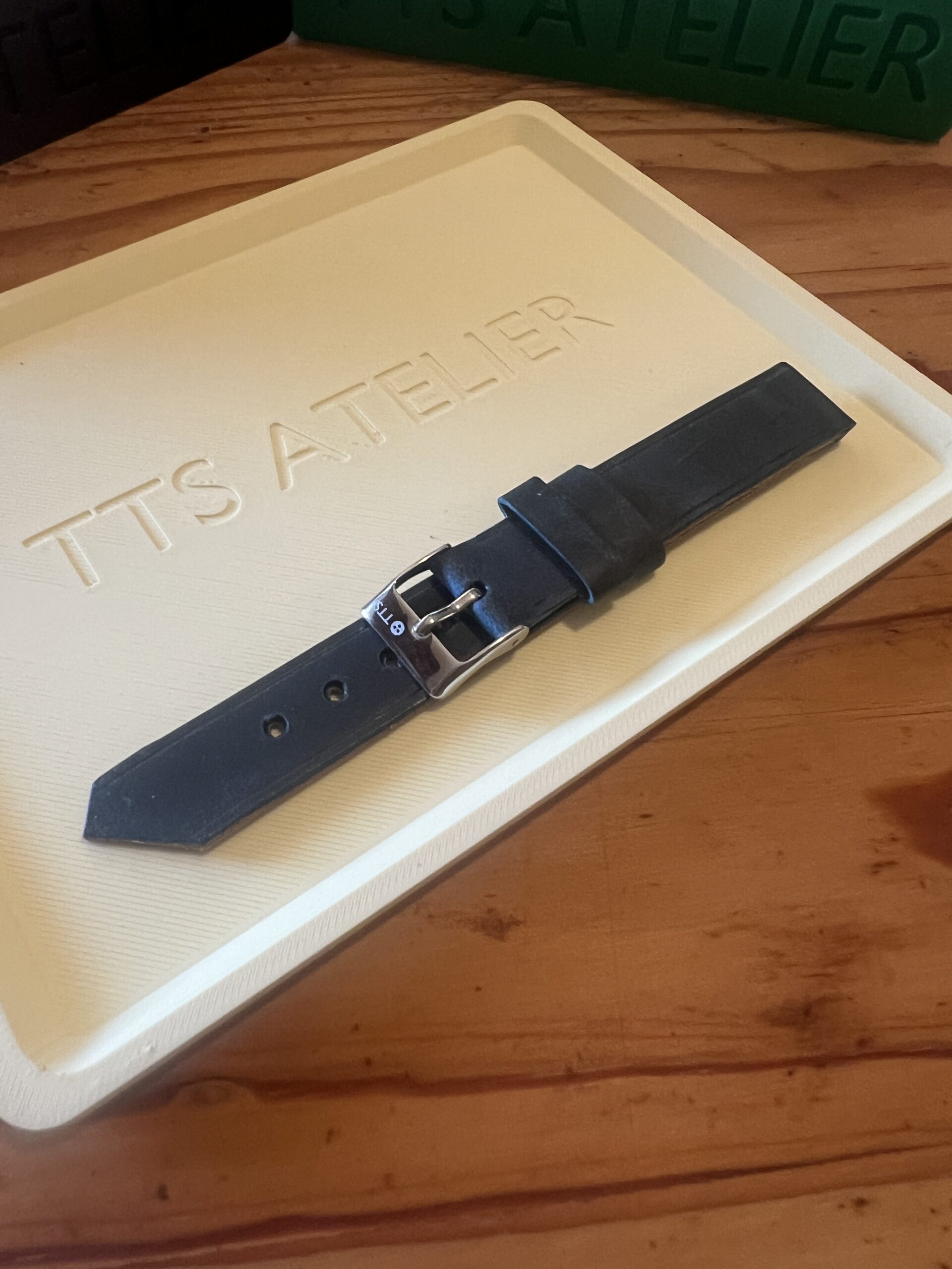 TTS Atelier Pullup Goatskin LE Series Watch Strap in Blue — handmade pull-up goatskin leather watch strap