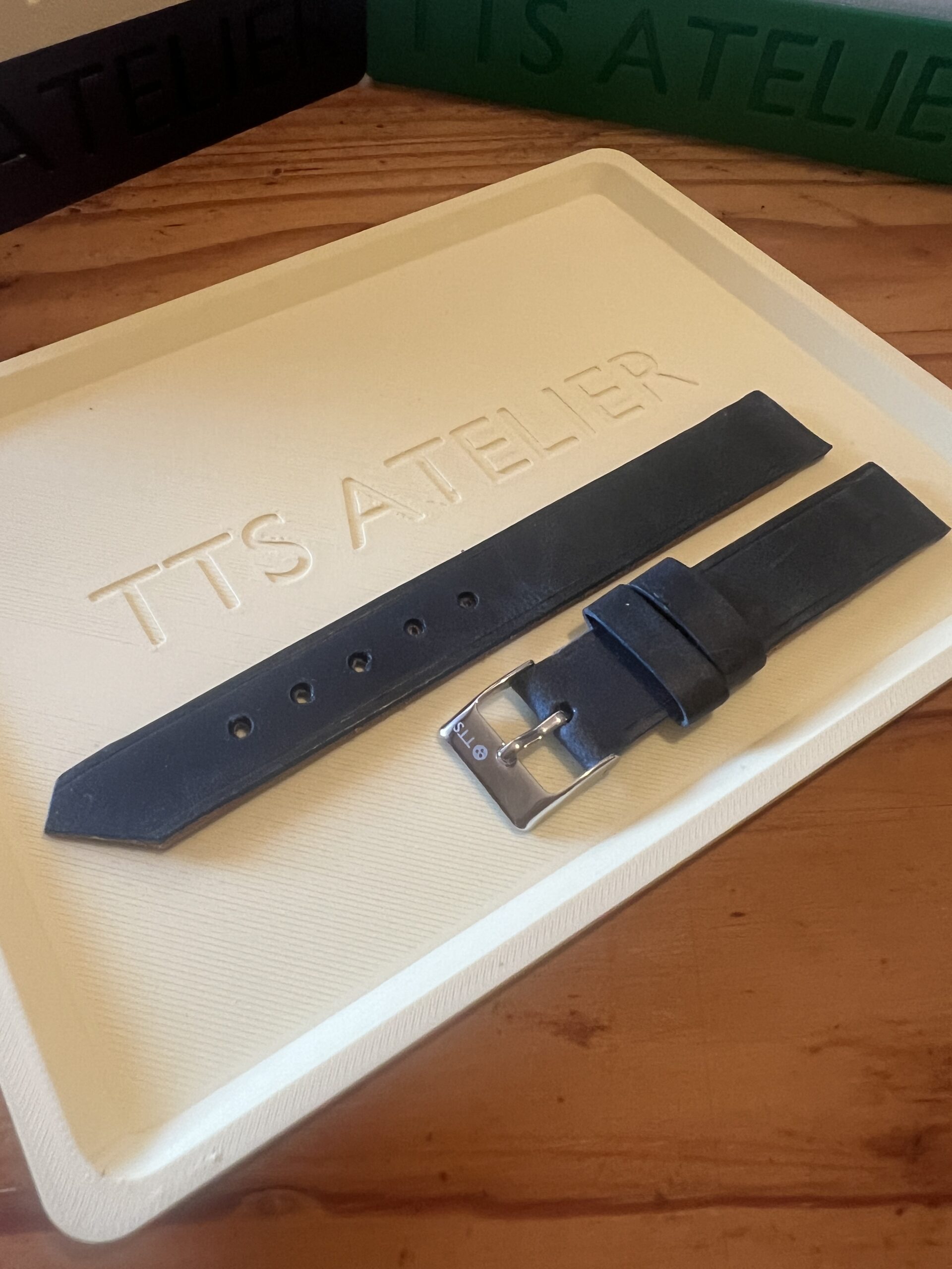 TTS Atelier Pullup Goatskin LE Series Watch Strap in Blue — handmade pull-up goatskin leather watch strap