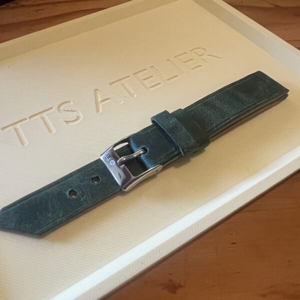 TTS Atelier Pullup Goatskin LE Series Watch Strap in Green — handmade pull-up goatskin leather watch strap