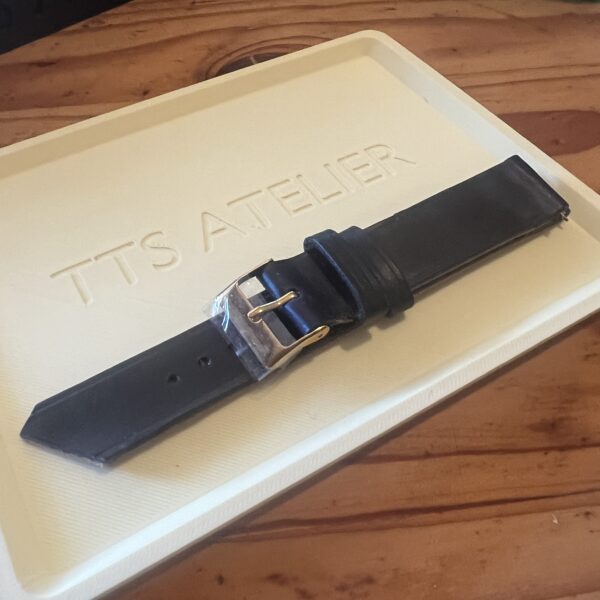 TTS Atelier Dyed Calf MontreHue series watch strap in Eggplant (Dark Purple) — handmade dyed calf leather watch strap