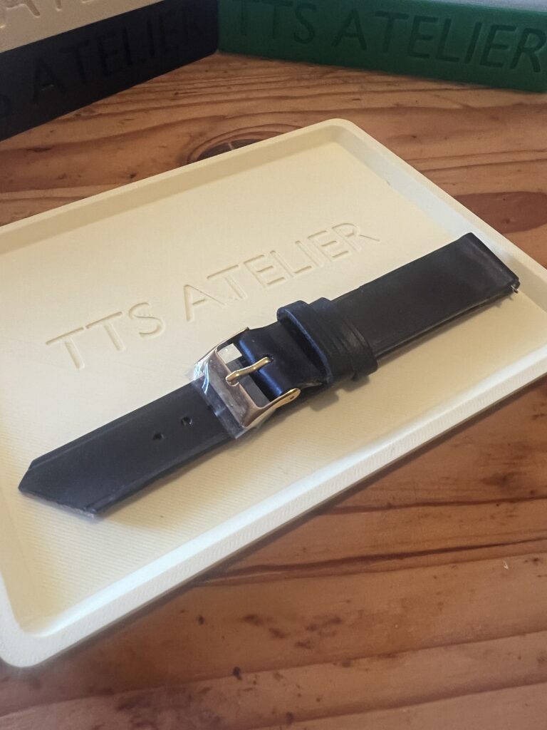 TTS Atelier Dyed Calf MontreHue series watch strap in Eggplant (Dark Purple) — handmade dyed calf leather watch strap